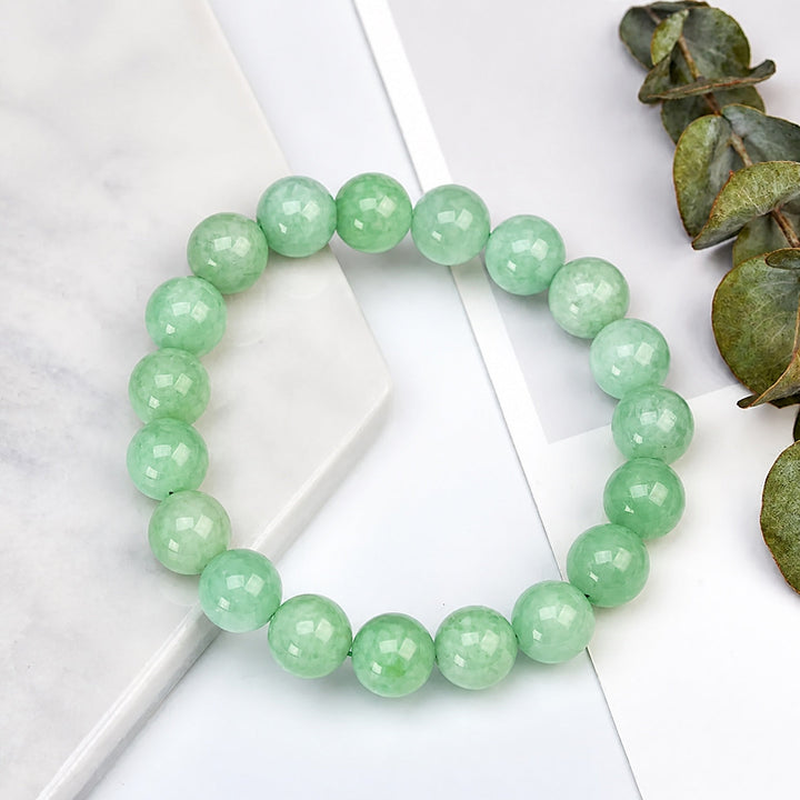Myanmar Jade Stone Beaded Bracelet