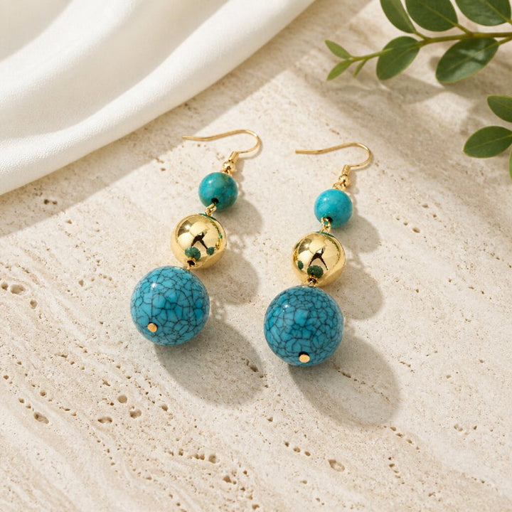 Classic Sphere Turquoise Earrings