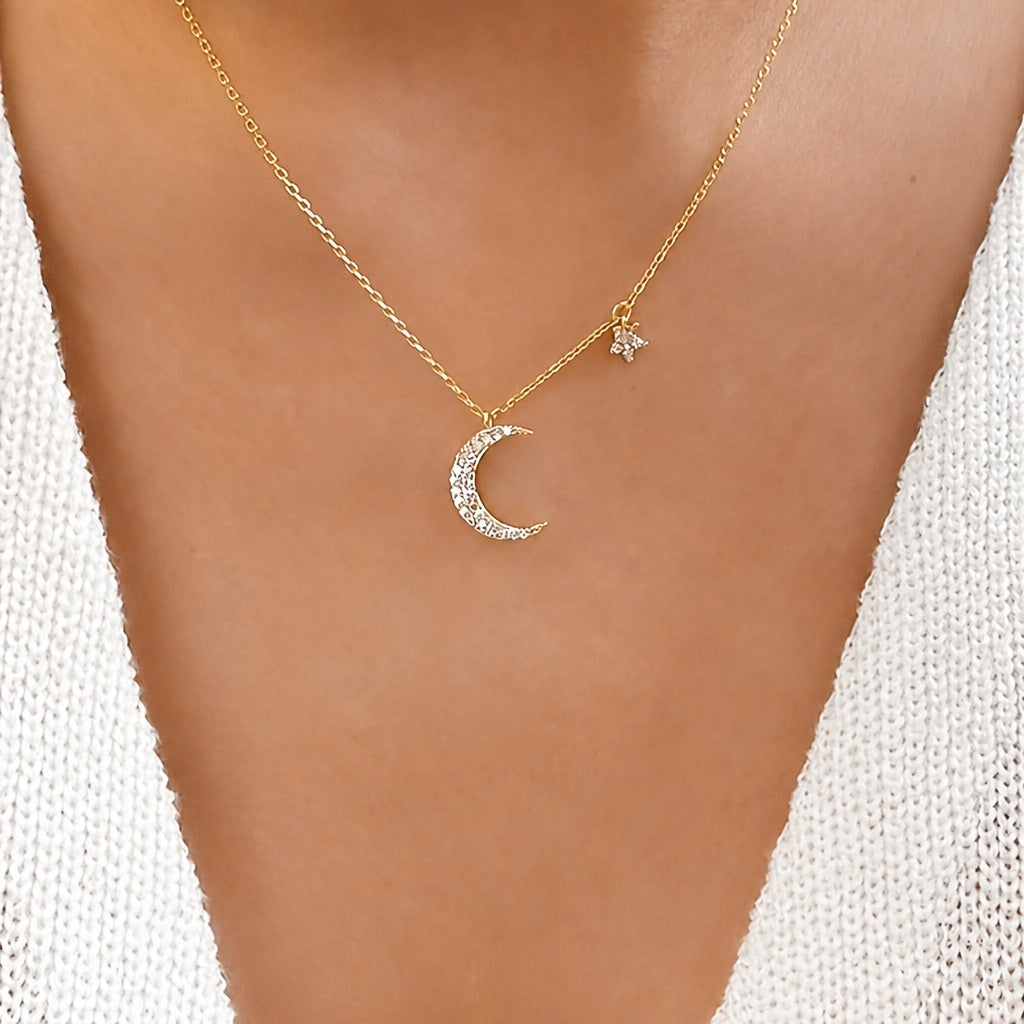 Elegant Star Moon Necklace