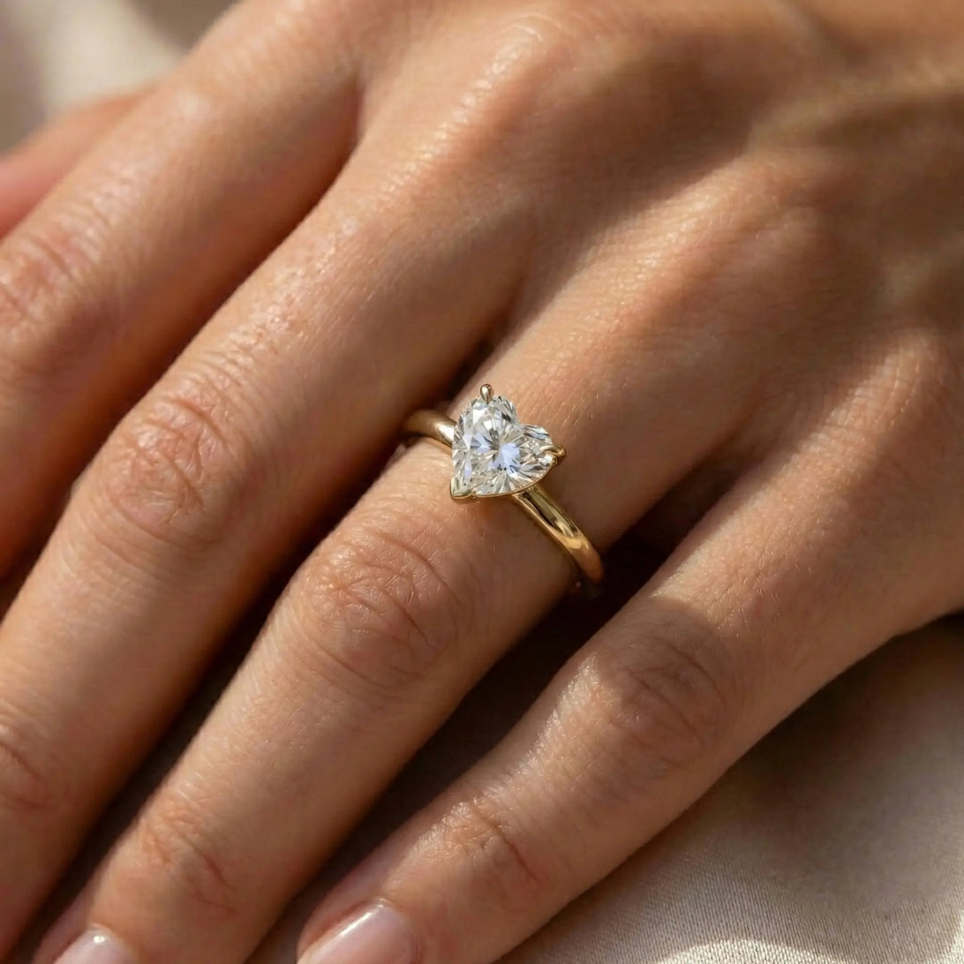 Modern Heart Sparkle Ring