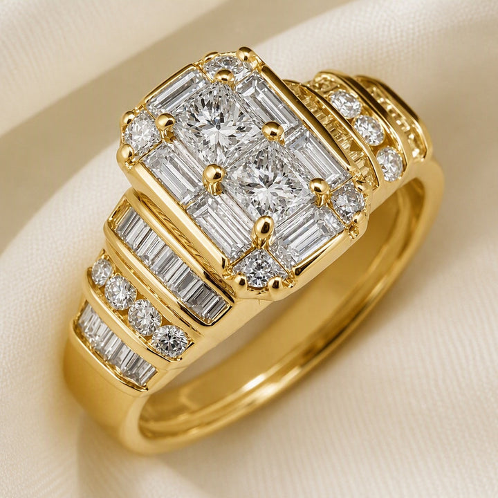 Square Synthetic Zirconia Ring