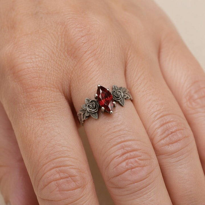 Vintage Rose Garnet Ring