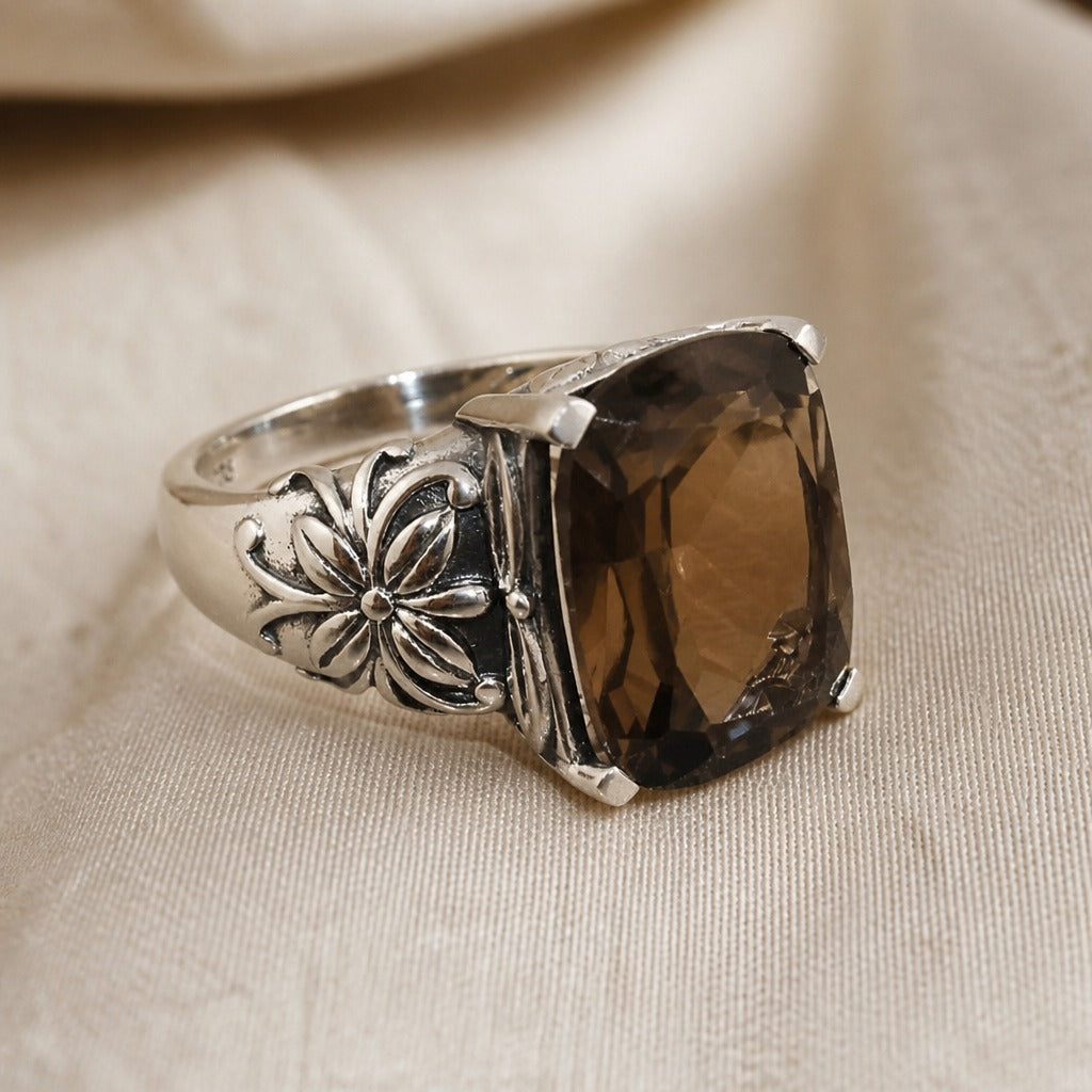 Majestic Citrine Halo Ring