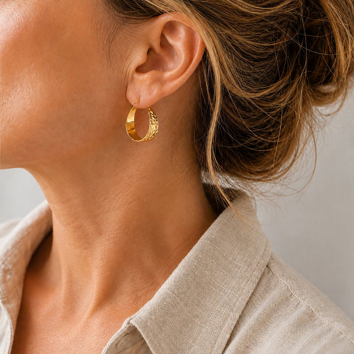 Elegant Engraved Hoop Earrings