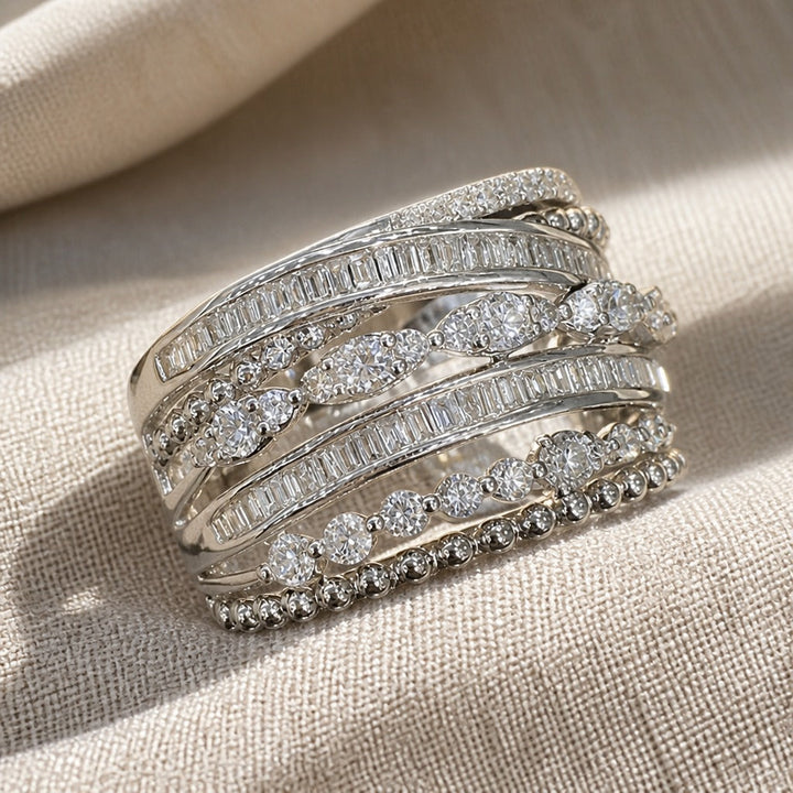 Layered Zirconia Statement Ring