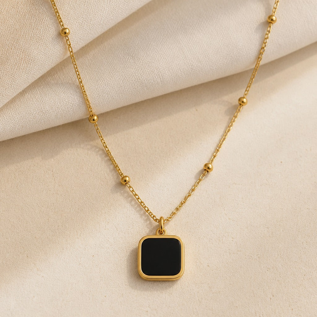 Midnight Chic Black Pendant Necklace