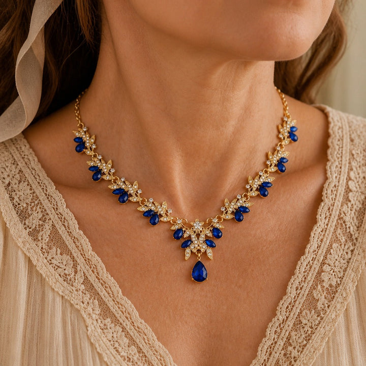 Blue Stone Link Necklace