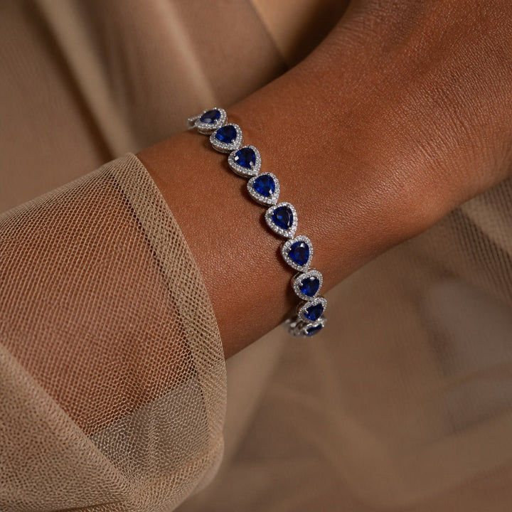 Heart Shape Link Silver Bracelet