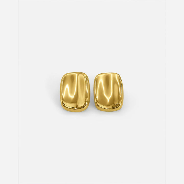 Radiant Gold Rectangular Stud Earrings