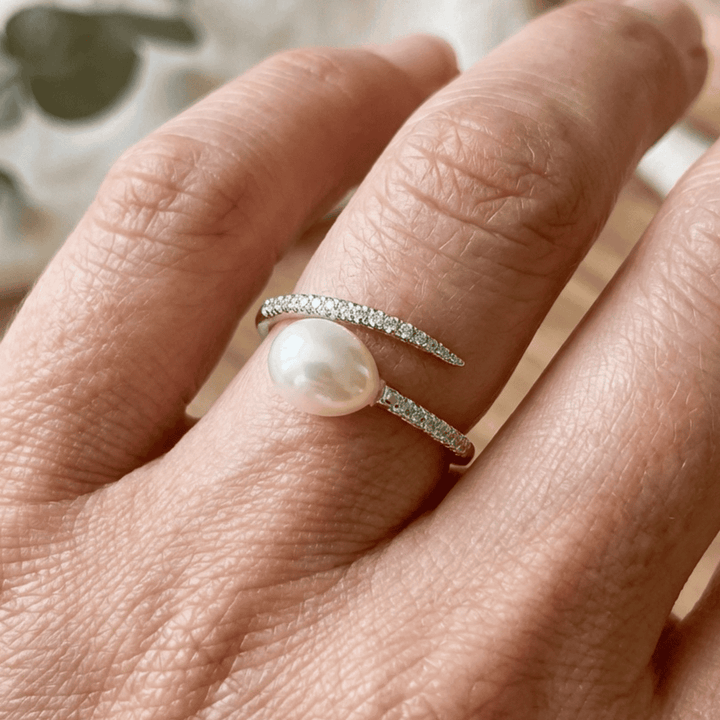 Pearl Cuff Wrap Open Ring