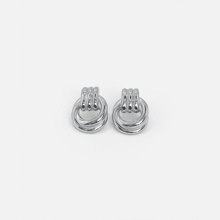Graceful Silver Linked Knot Earrings