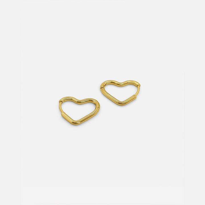 Mini Heart Huggies Gold