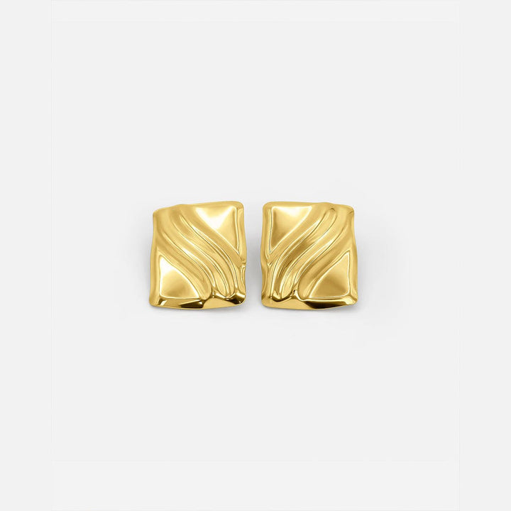 Timeless Gold Cube Statement Studs