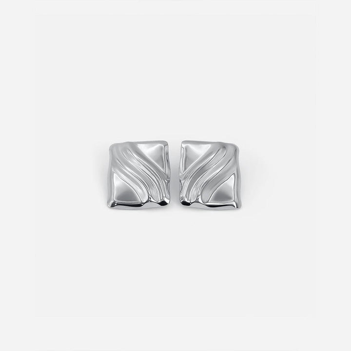 Timeless Silver Cube Statement Studs