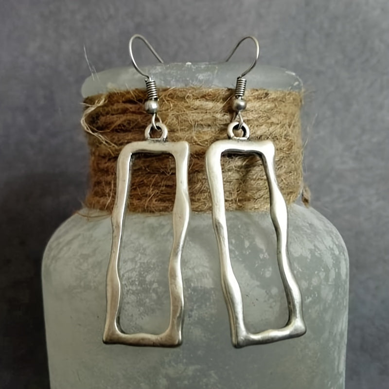 Silver Irregular Hook Earrings