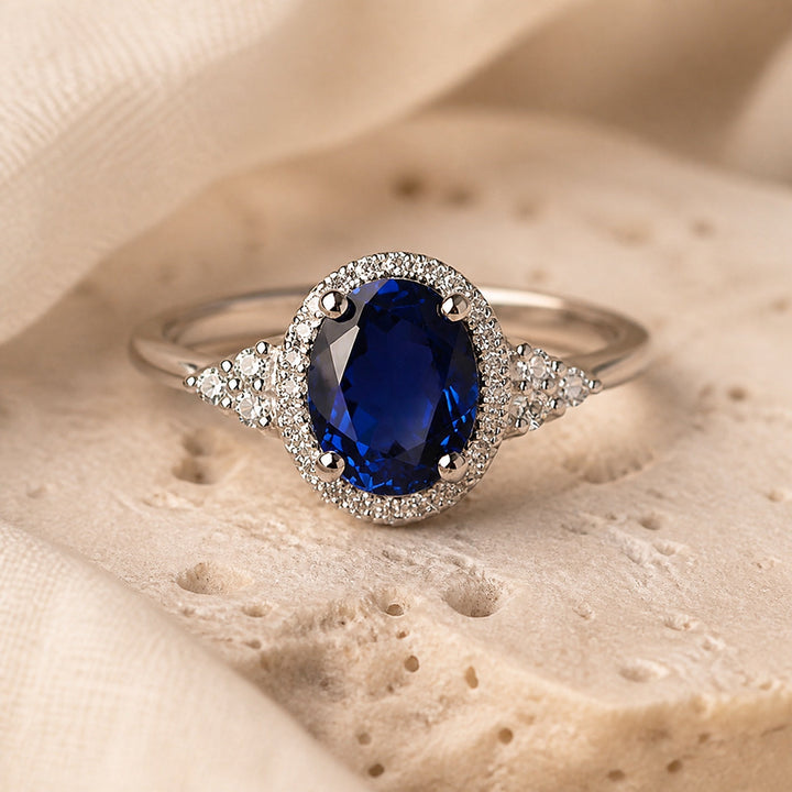 Midnight Majesty Sapphire Oval Ring