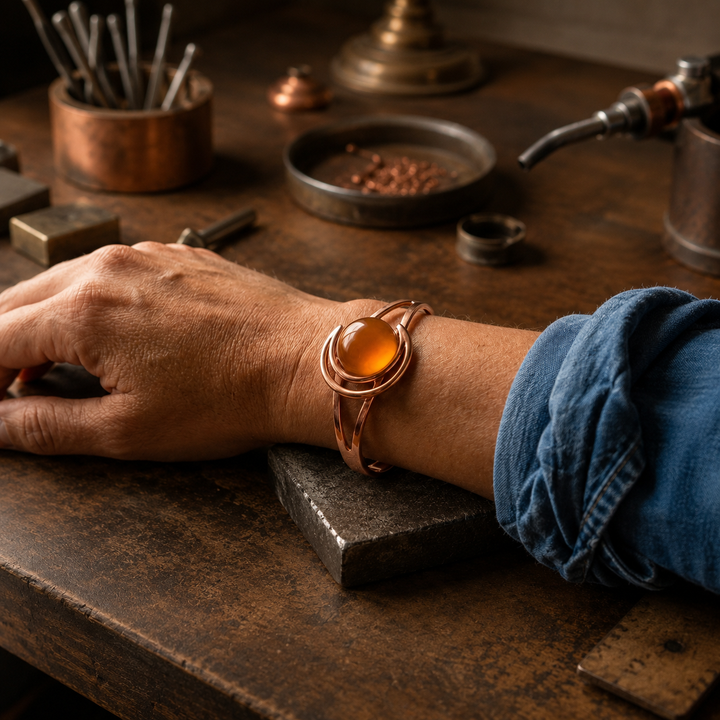 Amber Copper Bracelet