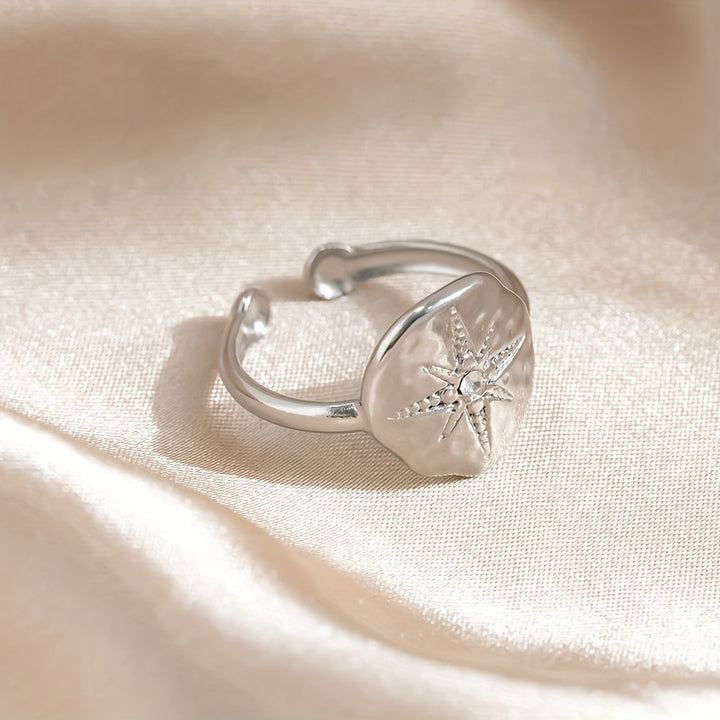 Retro Octagram Zirconia Ring