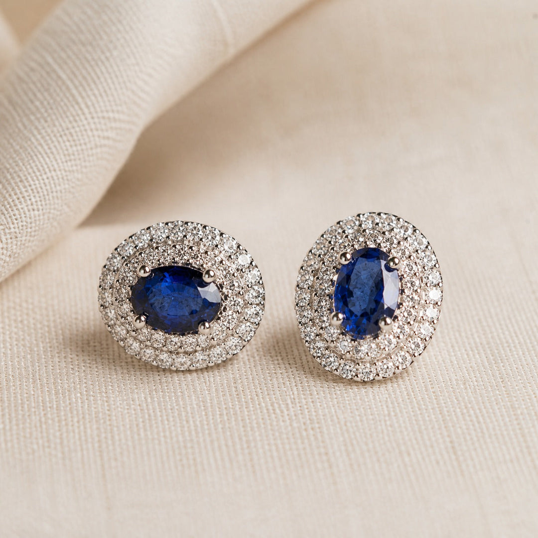 Timeless Sapphire Stud Earrings