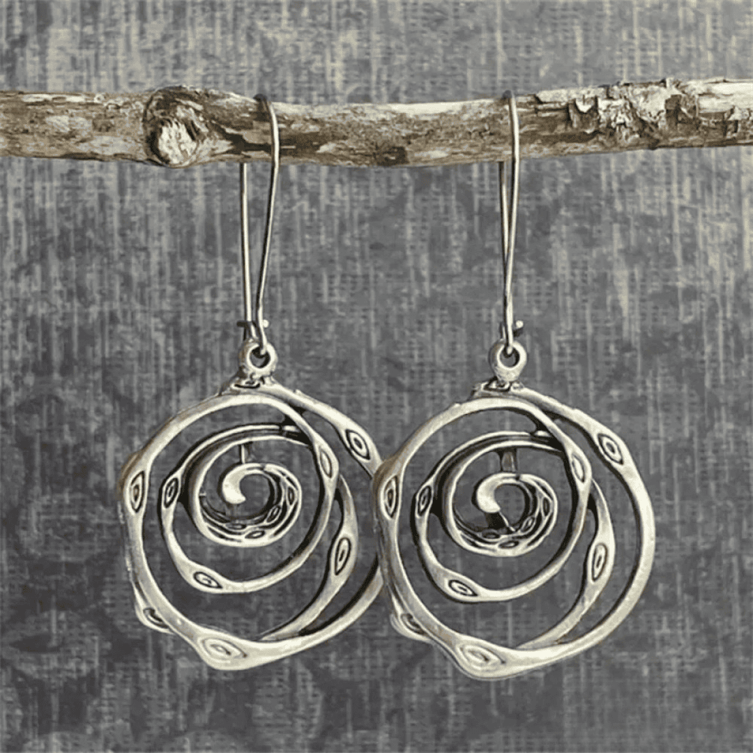 Maze Silver Vintage Earrings