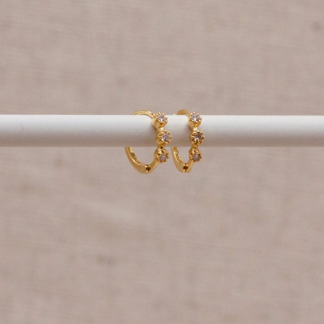 Vienna Stone Huggie Hoops