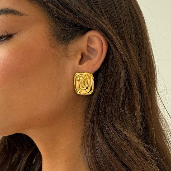 Aurelia Spiral Gold Earrings