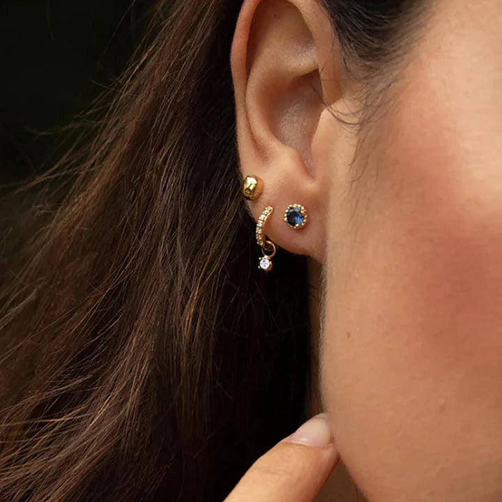 Modern Accent Crystal Hoops