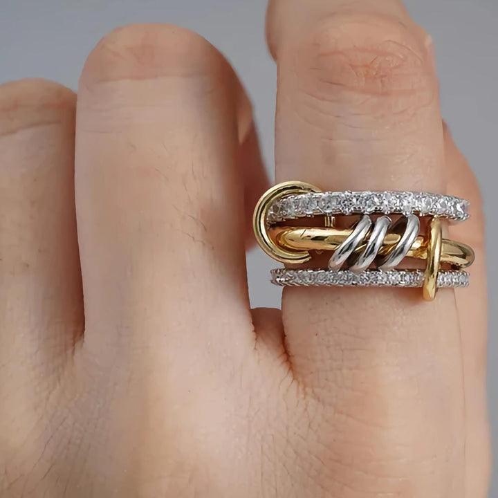 Majestic Stacked Crystals Ring