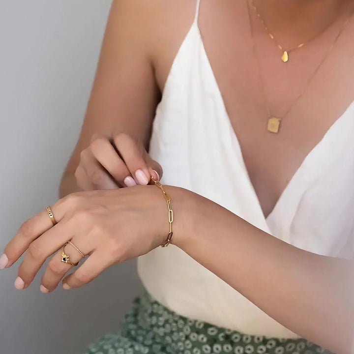 Elegant Gold Paperclip Bracelet