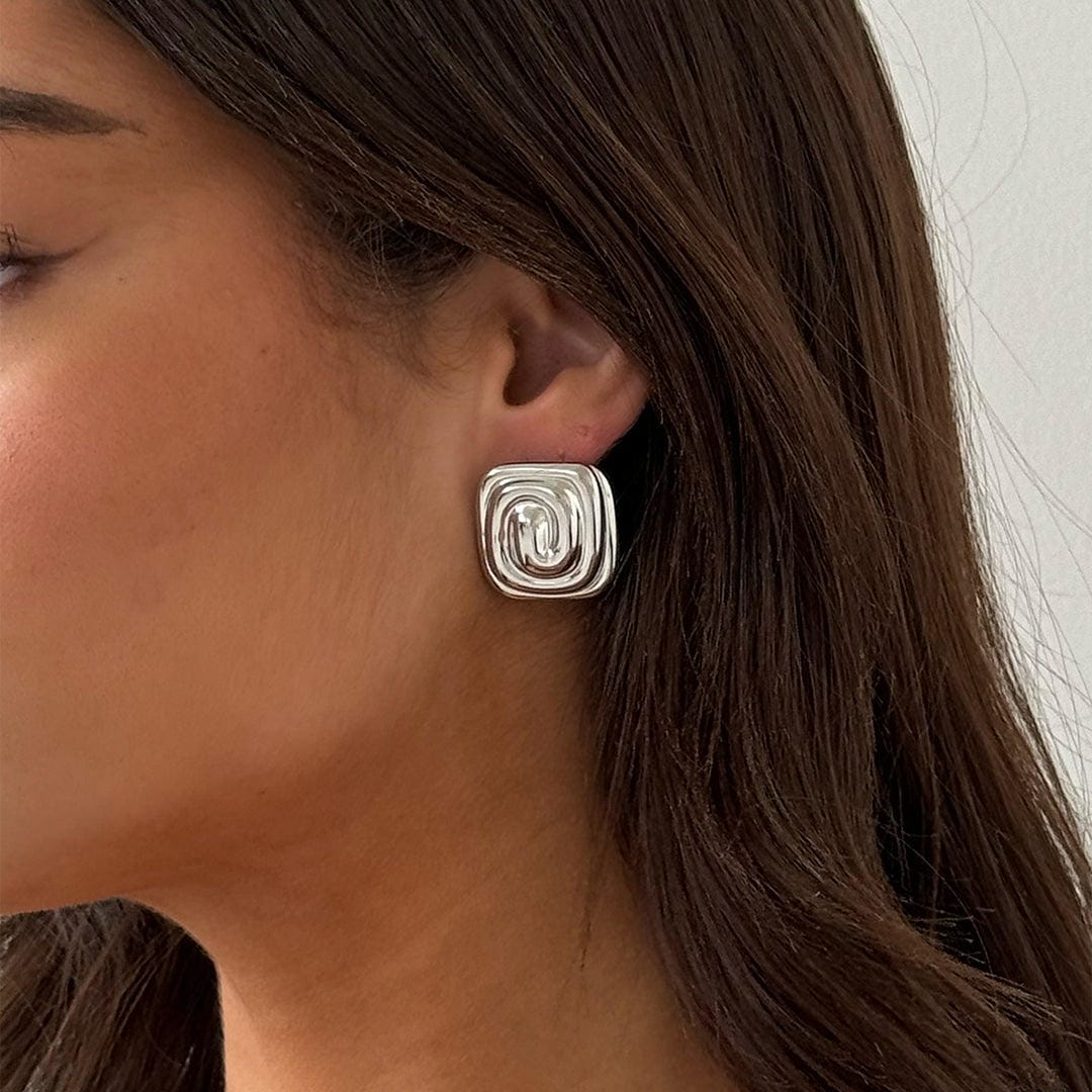 Aurelia Spiral Silver Earrings