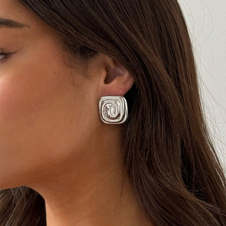 Aurelia Spiral Silver Earrings
