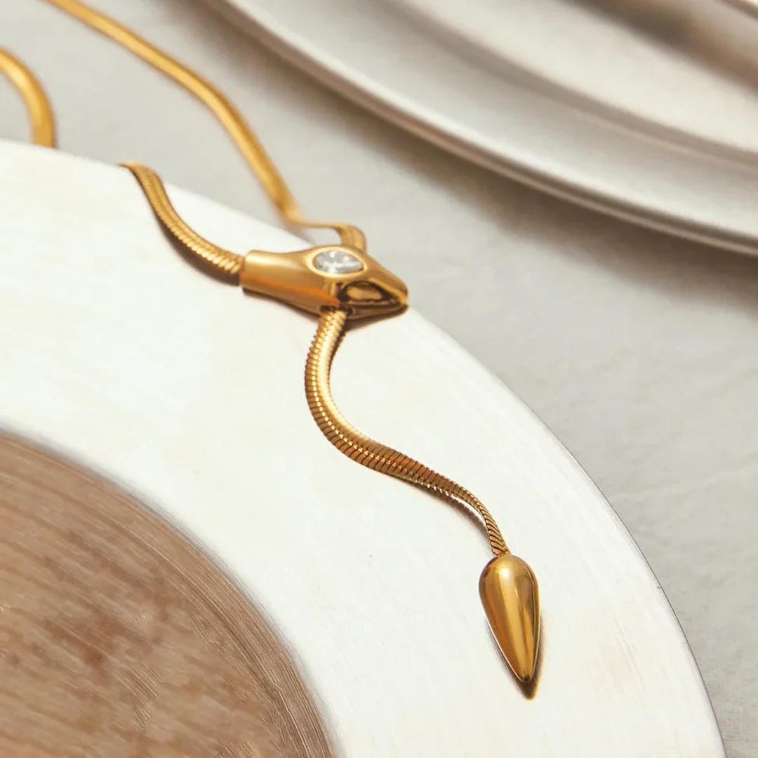 Vintage Gold Serpentine  Necklace