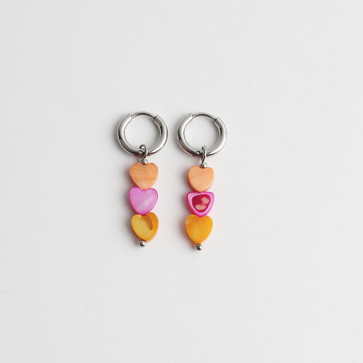 Triple Heart Earrings