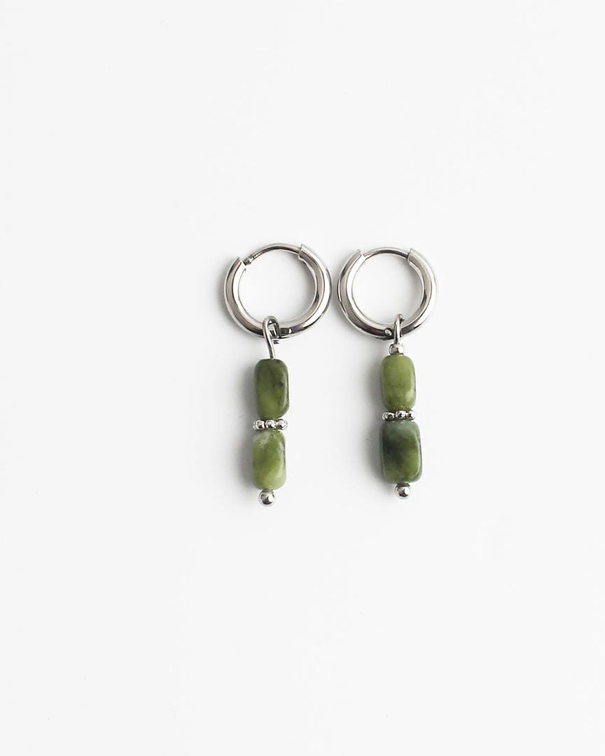 Gorgeous Dual Green Stone Drop Earrings