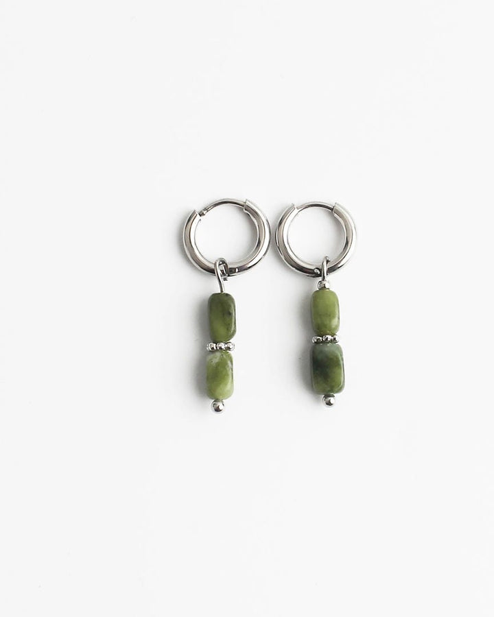 Gorgeous Dual Green Stone Drop Earrings