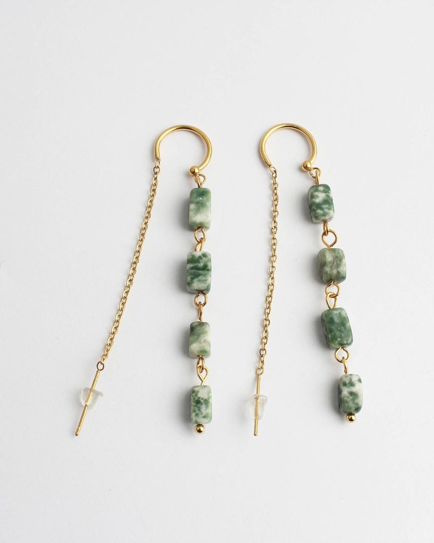 Speckled Stone Drop Earrings