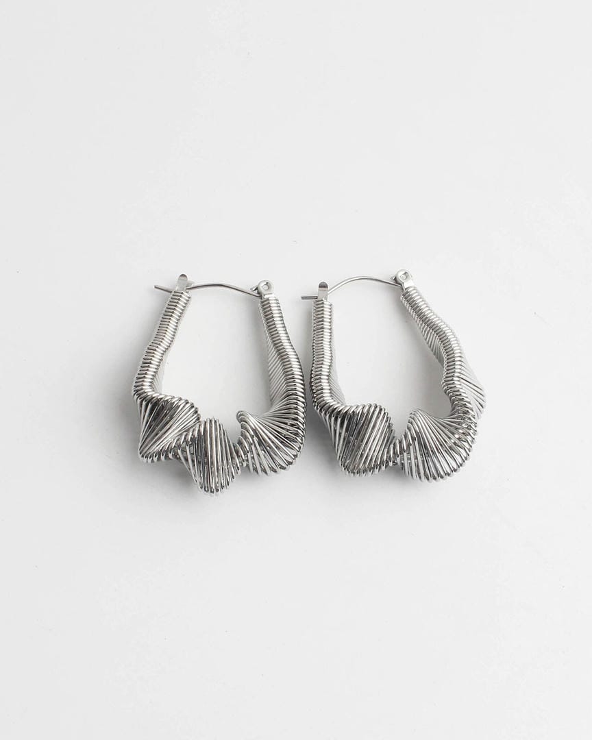 Textured Spiral Hoop Earrings