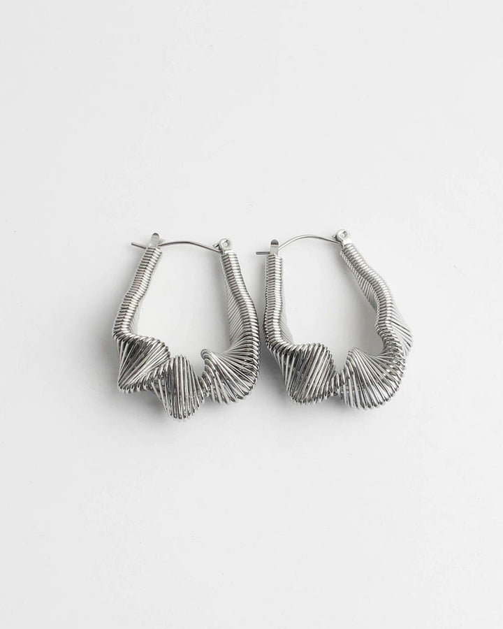 Textured Spiral Hoop Earrings