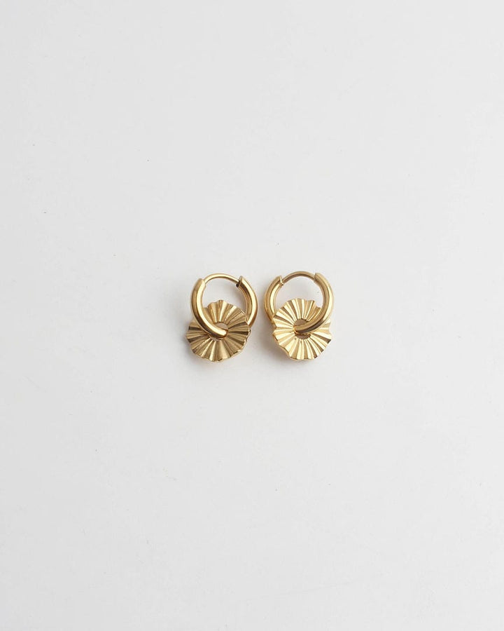 Toned Scalloped Hoop Earrings