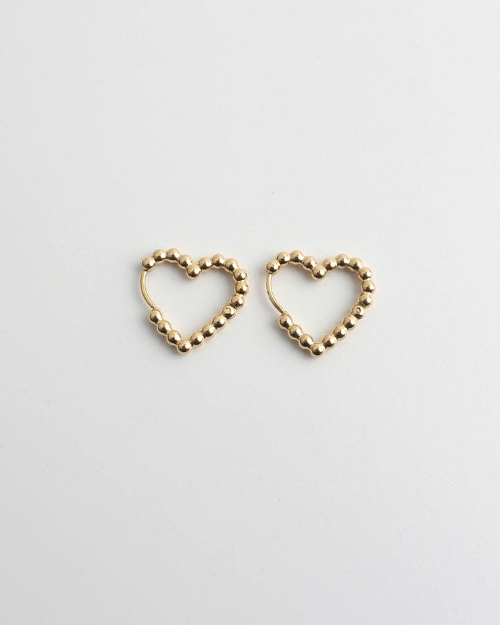 Beaded Heart Hoop Earrings