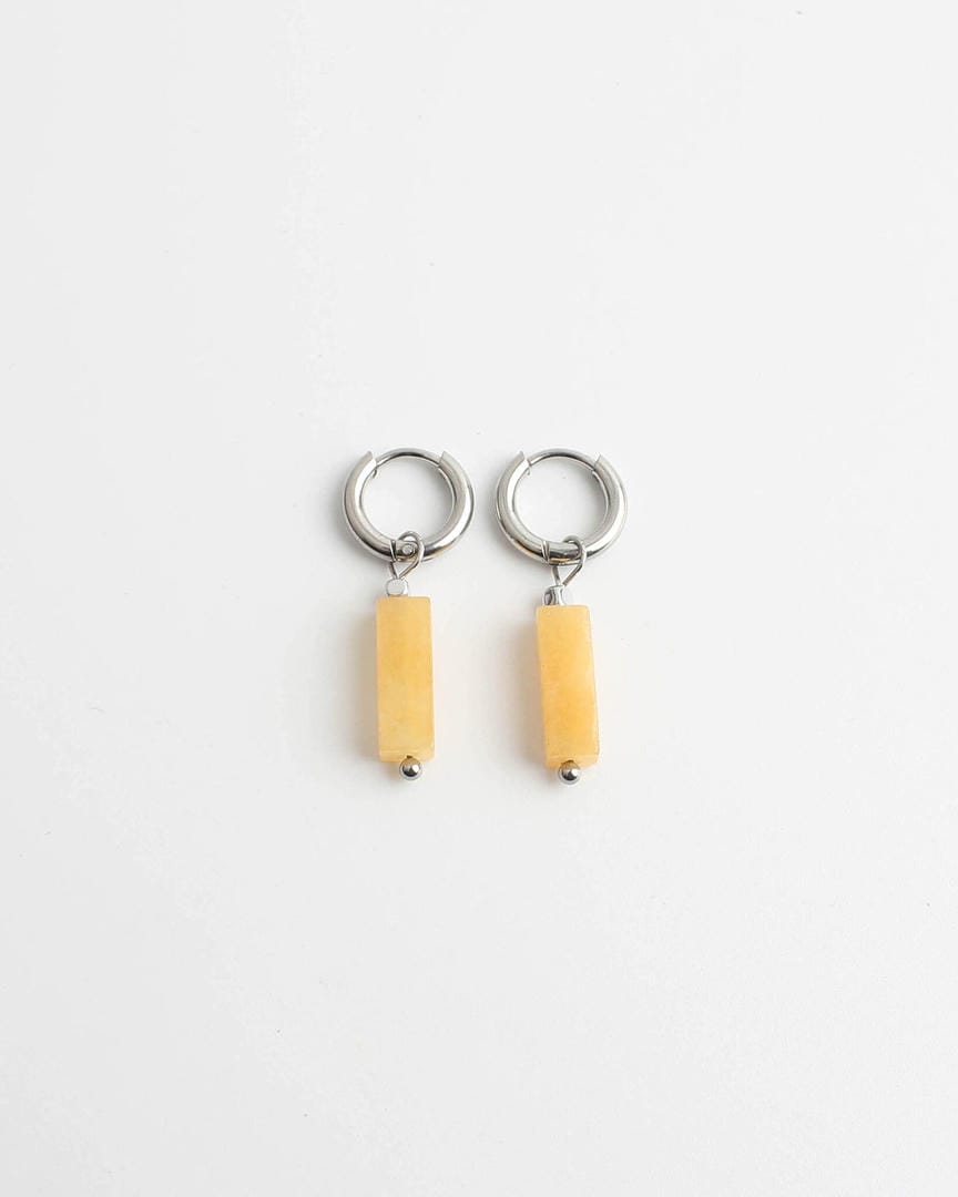 Toned Stone Bar Earrings