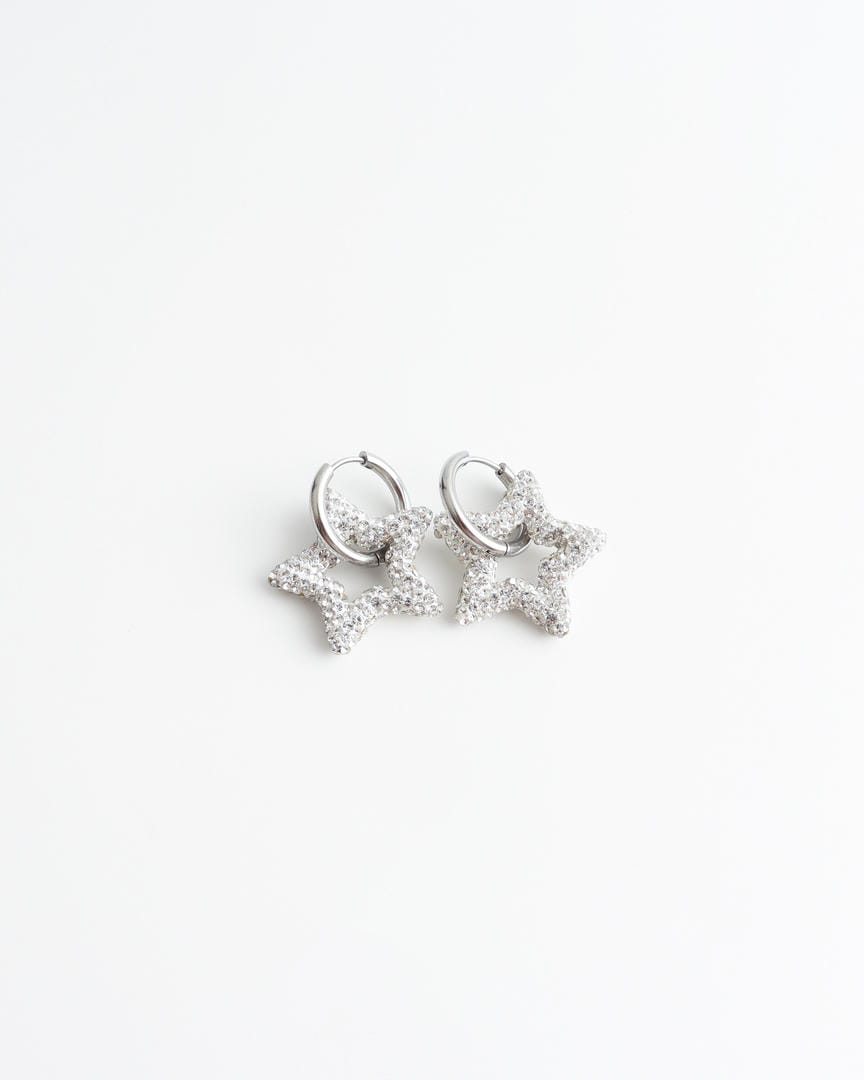 Toned Crystal Star Earrings
