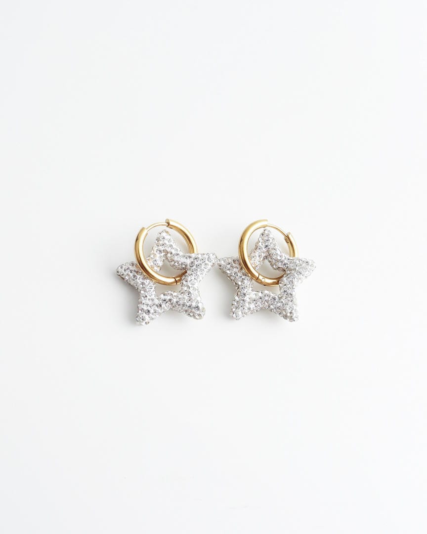 Toned Crystal Star Earrings