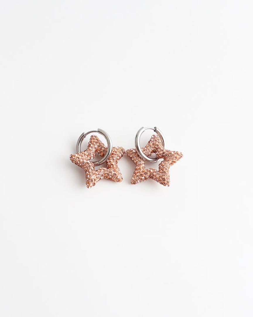 Toned Crystal Star Earrings