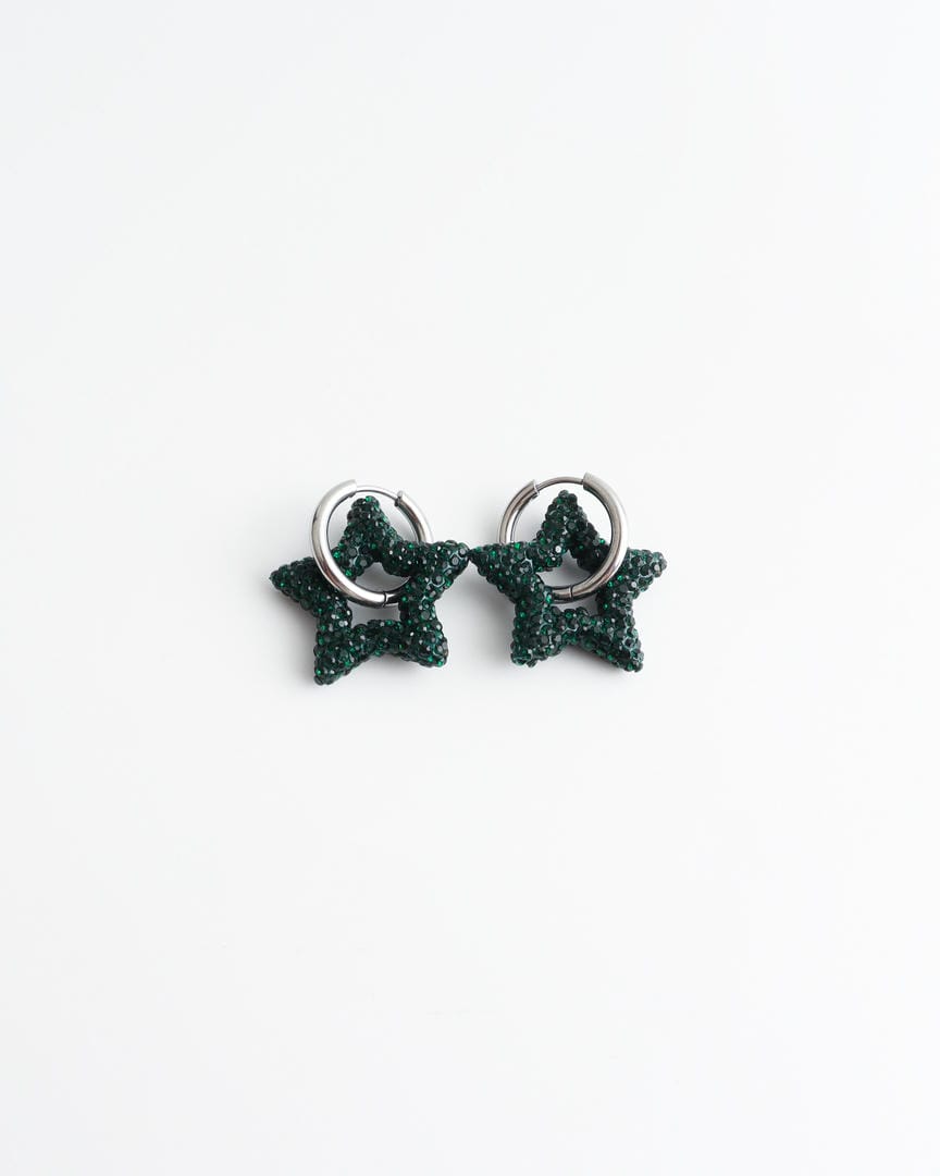 Toned Crystal Star Earrings