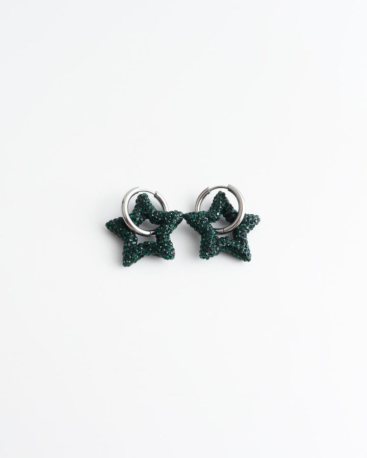 Toned Crystal Star Earrings