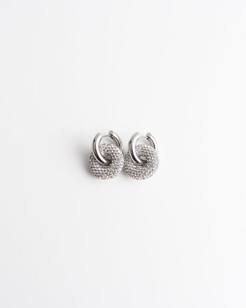 Crystal Circle Drop Earrings