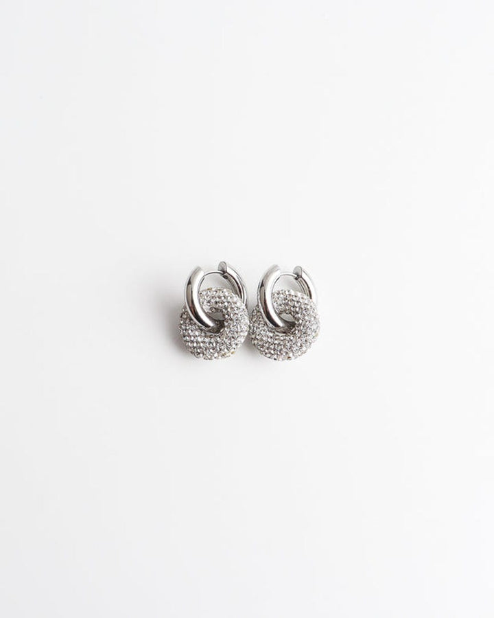 Crystal Circle Drop Earrings