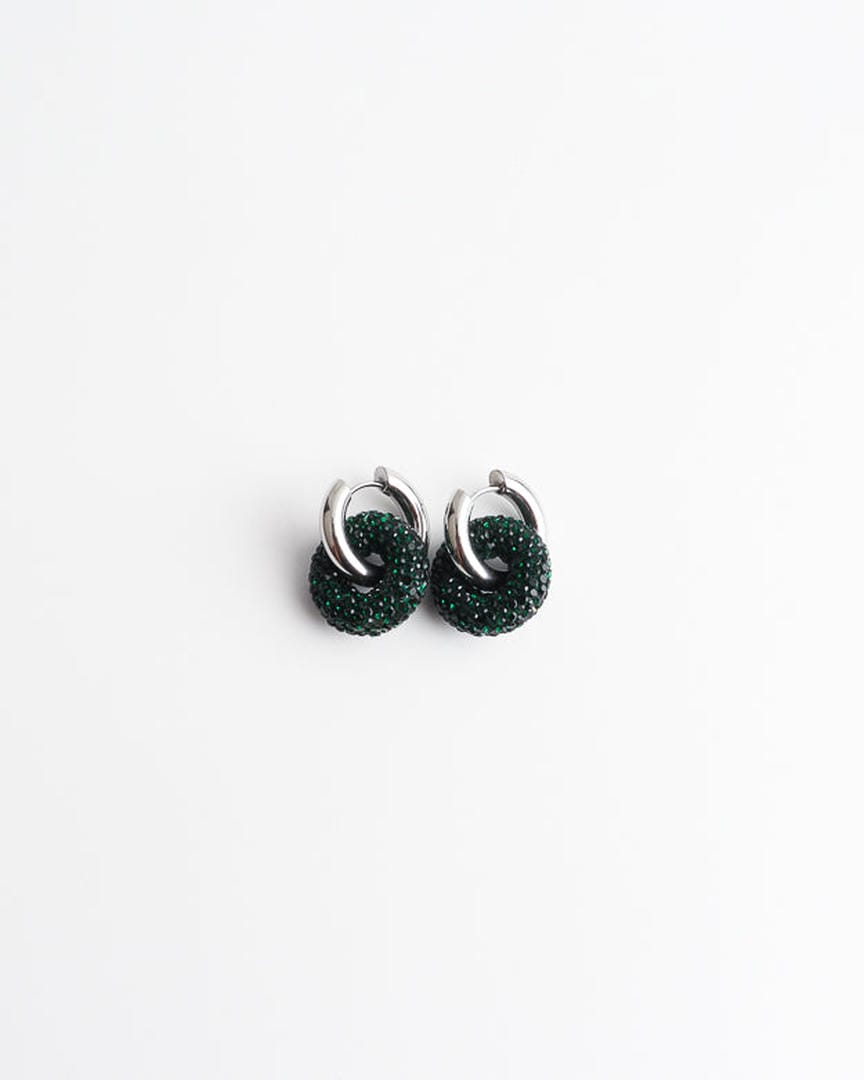 Crystal Circle Drop Earrings
