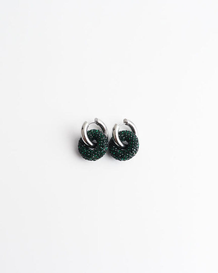 Crystal Circle Drop Earrings